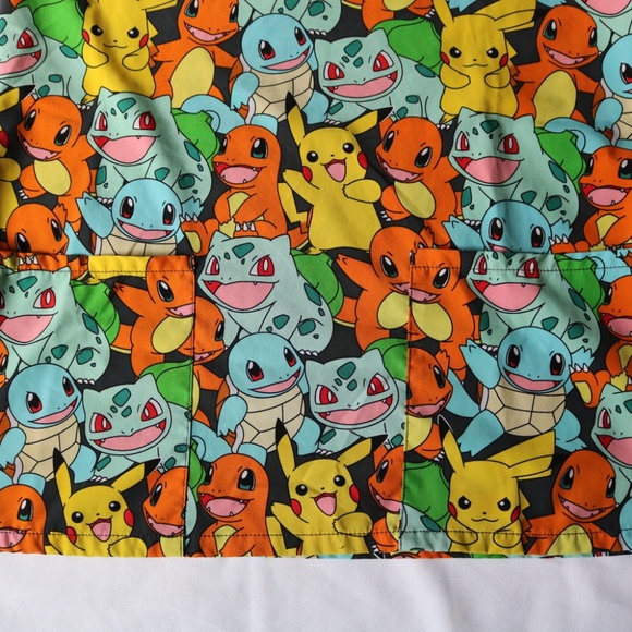 Scrubstar Pokemon V Neck Scrub Top Womens Medium Nurse Workwear - Picture 3 of 6